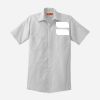 Short Sleeve Striped Industrial Work Shirt Thumbnail